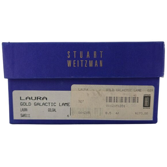 Stuart Weitzman Gold Silver Sparkly Fabric Pumps Women 8.5AAAA Dress Shoes Heels - Picture 2 of 16